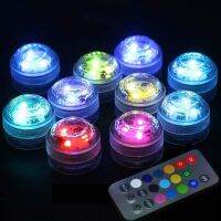 ♈♤ Battery Operated LED Underwater Lights Remote 13 Colors Submersible Light RGB Tea Lamp for Weeding Xmas Valentines Day Party