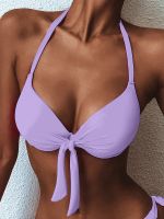 hotx 【cw】 Top Swimsuit Swimwear 2023 New Halter Push Up Bikinis Bathing Female Beachwear