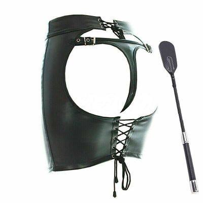 BDSM Restraint Ass Porn Mini Skirt Sexy Lingerie Whip Paddle PU Leather G-String Panties Dress Erotic Sexy Costume Women