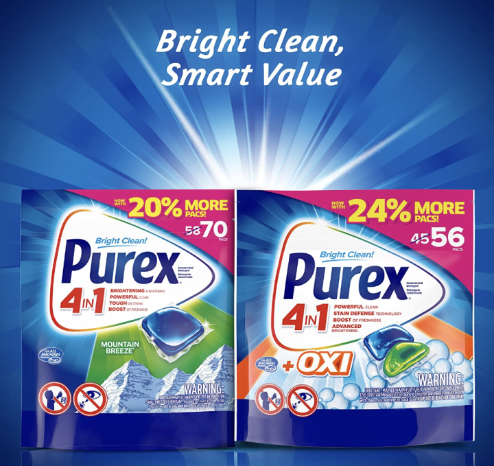 Purex 4in1 Laundry Detergent Pacs 56 and 70 pods Lazada PH