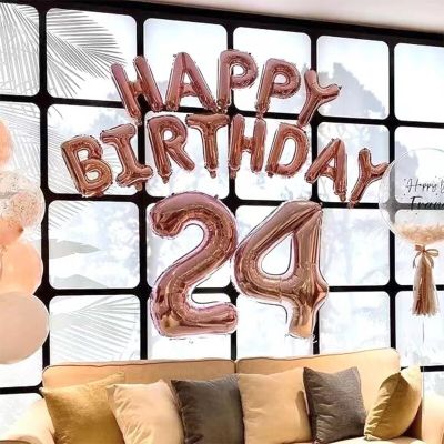16/40inch Number Letter Big Balloons Rose Gold Silver Foil Birthday Party Wedding Decoration Kids Baby Shower Supplies Balloons