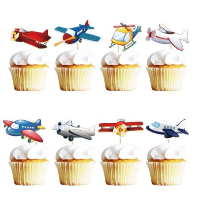 【CW】✺┇  Airplane Theme Decoration Cartoon Clouds Aircraft Boys Happy Birthday Baby Baking Supplies