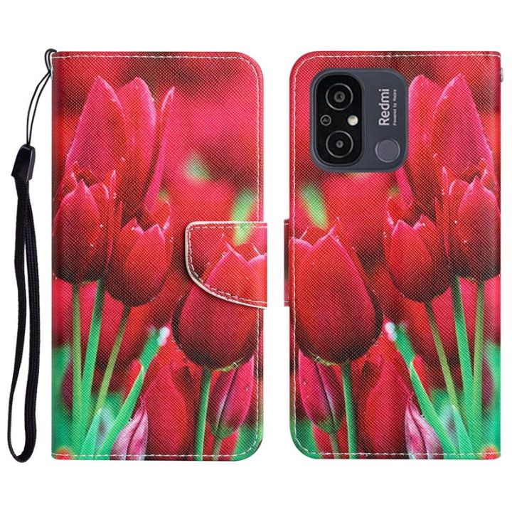 for-redmi-12c-wallet-case-for-xiaomi-12c-redmi-12c-rn86g-6-71-redmi12c-case-leather-flip-stand-phone-cover-flower-capa-etui-car-mounts