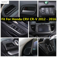 คาร์บอนไฟเบอร์อุปกรณ์เสริมสำหรับฮอนด้า CRV CR-V 2012-2016เสา A ลำโพงจับชามเกียร์แผงแดชบอร์ดกรอบตกแต่งปกตัด