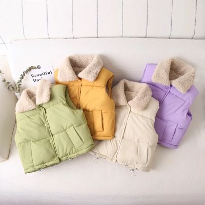 （Good baby store） Kids Vest Jackets For Girls Outerwear Winter Thick Plus Velvet Boy Jacket New Year Costumes Warm Coats Baby Children Hooded Vest