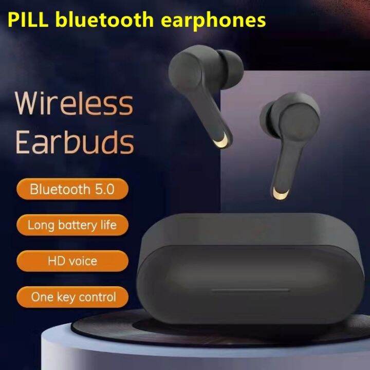 PILL bluetooth earphones wireless earbuds mic android and IOS Lazada PH
