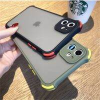 เคสใสผิวด้านสำหรับ iPhone,ฝาหลังเลนส์กล้อง PC แข็งกันกระแทกสีมินิซิลิโคนสำหรับ iPhone 12 11 Pro X XR XS Max 6S 7 8 Plus