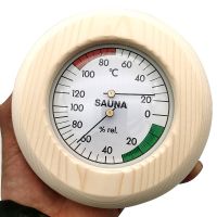 hot【DT】 Wood Sauna Thermometer Hygrothermograph Hygrometer Humidity for Room