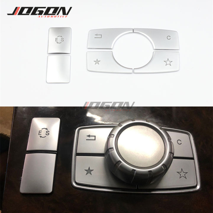 abs-for-benz-e-class-w212-2012-2013-2014-2015-console-media-es-buttons-sequins-cover-stickers-trim-car-accessories