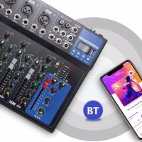 LXJ มิกเซอร์ MG07 มิกซ์เซอร์ 7 แชลแนล DJ สตูดิโอ KARAOKE Live สด Gaming ควบคุมซาวด์ Sound Mixer 7-Channel รองรับบลูทูธ USB MP3(LXJ GM-07BT)