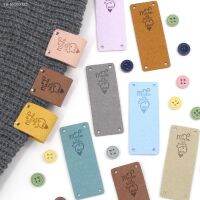 ✐ 20Pcs Handmade With Love Labels Fiber Leather Tags For Clothes Sewing Crafts Hand Made Tags DIY Hats Bags Garment Accessories