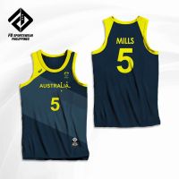 PATTY MILLS AUSTRALIA BASKETBALL OLYMPIC 2021 DARK FULL SUBLIMATED JERSEY