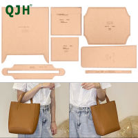 QJH ถังกระเป๋า Tote กระเป๋าแบบพกพาพร็อพกระเป๋าแม่แบบอะคริลิค DIY หนังหัตถกรรมรูปแบบรูแม่แบบอุปกรณ์เย็บผ้า