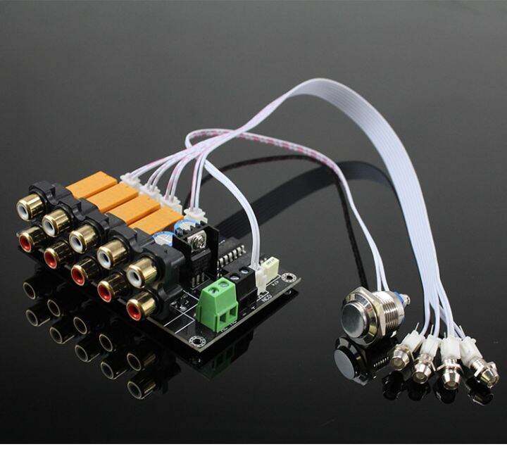 AC/DC Audio Input Signal Selector Relay Board Stereo Signal Switching Amplifier Board RCA For