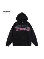 Sycpman สเวตเตอร์มีฮู้ด,เสื้อกันหนาวสวมหัวมีฮู้ดสไตล์ Surat Peribadi Bercetak