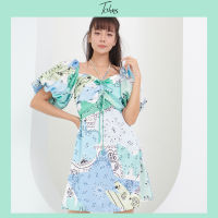 [Tohns] BANDANA PRINTED PUFF SLEEVE DRESS