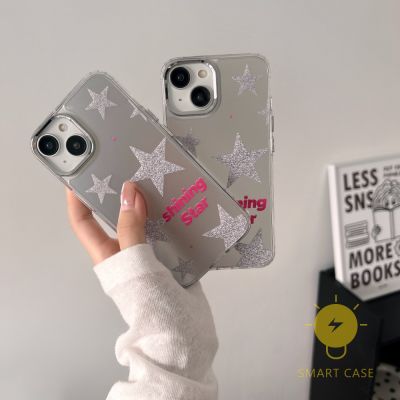 For เคสไอโฟน 14 Pro Max [Shining Star Silver] เคส Phone Case For iPhone 14 Pro Max Plus 13 12 11 For เคสไอโฟน11 Ins Korean Style Retro Classic Couple Shockproof Protective TPU Cover Shell
