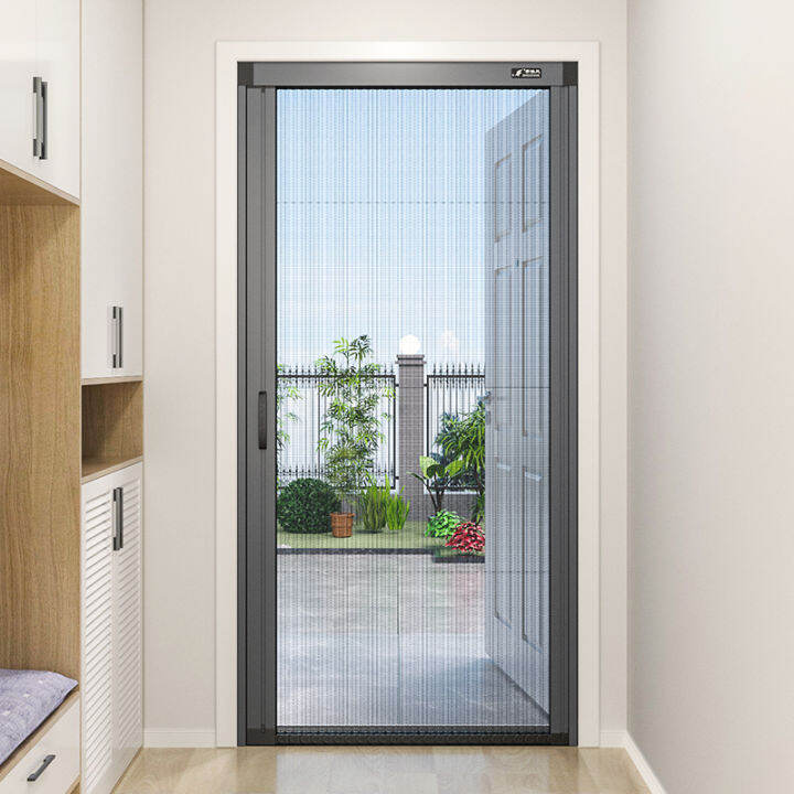 Folding screen door push-pull trackless screen door invisible mosquito ...