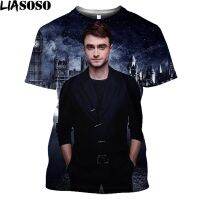 LIASOSO Daniel Radcliffe เสื้อยืดพิมพ์ลาย3D เสื้อแขนยาวสไตล์โกธิคย้อนยุคเสื้อยืดสไตล์สตรีทอินเทรนด์แนวกรันจ์