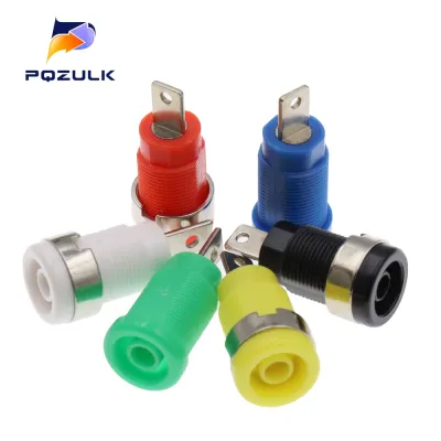 5PCS 4MM Banana Plugs Female Jack Socket Plug Wire Connector 5 Colors Each 1PCS Multimeter Socket Banana Head Female Electrical Connectors