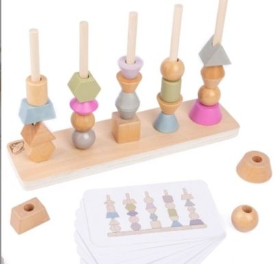 wooden Shape Stack toys ชุดเรียนรู้รูปทรงแสนสนุก เด็กๆจะได้สนุกและเพลิดเพลินไปกับรูปทรงต่างๆ