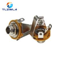 【HOT】 1PCS 6.35mm / 6.5mm 3 Pole Stereo Plug jack Audio Female Connector 6.35 Welding Type Panel Socket DIY Parts