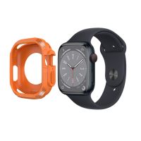 SmartPhonemall Carbon Fiber Shockproof Case For Apple Watch Series 8&amp;7 41mm(Orange)