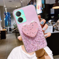 Konsmart เคสโทรศัพท์กระจกกระจกลาย Love VIVO Y27สำหรับ Y55 4G 5G Y36 4G 5G Y78 5G Y02A Y02 Y35 Y22 Y22S Y16 Y02S Y77 Y76 Y33S Y21T Y21 Y21S Y15A Y15S ดีไซน์2023มีดวงดาวระยิบระยับรูปแบบซองนุ่มกันกระแทกปลอกโทรศัพท์มือถือมีในสต็อก