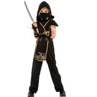 [COD] childrens little boy costume stage performance carnival B-0234 black gold ninja COSPLAY