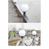 XAC ไฟโซลาเซลล์ Solar IP65Lamp 5Wโคมไฟหัวเสาโซล่าเซลล์ ทรงกลม 20 CM เเสงขาว โคมไฟพลังงานเเเสงอาทิตย์ เปิดปิดอัตโนมัติ Solar light  โซล่าเซล