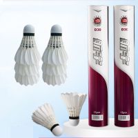 12PCS Goose Feather Shuttlecocks Badminton Outdoor Sport Shuttlecock White For Training Game Flying Stability Durable Balls