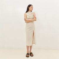 OABO / Front Draped Dress in Cotton Linen