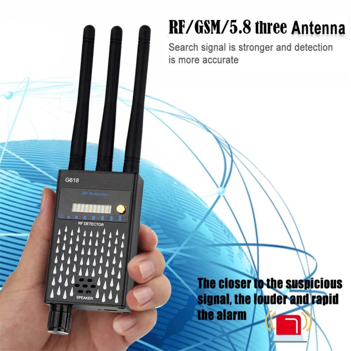 อุปกรณ์ตรวจจับความถี่วิทยุมืออาชีพสามเสาอากาศ-gsm-gps-ตรวจจับกล้องไร้สายป้องกันการดักฟังโทรศัพท์เครื่องตรวจจับสัญญาณ-rf