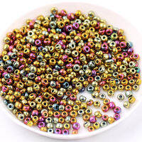 Wholesale 450g Multi Size 1.5mm 2mm 3mm 4mm Metallic Glass Seedbeads Round Spacer Gold Coffee Beads For DIY Garments Accessories