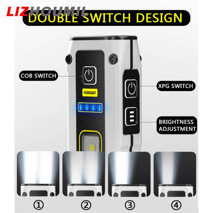 lizhoumil-ไฟฉายแหล่งไฟสองดวงขนาดเล็ก-ไฟฉายแหล่ง-type-c-ชาร์จเร็วไฟทำงานมัลติฟังก์ชั่นพร้อมที่ไฟฉายฉุกเฉินแม่เหล็ก