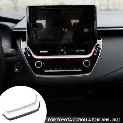 Car Navigation Strip Cover Trim Frame Sticker For Toyota Corolla E210 2019 - 2022 Car Styling Accessories Matte / Carbon Fiber