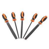 FINDER 5Pcs/Set Engineer Metal File 320mm Soft Grip Assorted Half Round Flat Square Triple-Cornered File Set