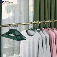 DISSO 10PCS เหล็กไร้สนิม ราวแขวนผ้าแห้ง ไม้แขวนในครัวเรือน มี5สี ที่แขวนเสื้อผ้าผู้ใหญ่สีดำ แบบพกพาได้ ชั้นวางถุงเท้า จัดชุดเสื้อผ้า