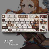 Genshin ผลกระทบธีม ALOY Pbt วัสดุข้อความเหมือนกับ108คีย์ชุดสำหรับแป้นพิมพ์กล Oem รายละเอียดเพียงปุ่มกด ManyuDou