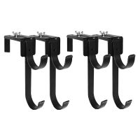 4Pcs Swimming Pool Pole Hook Adjustable Heavy Duty Double Fence Hooks Pool Pole Hanger for Telescopic Poles,Skimmers,Leaf Rakes/Hose