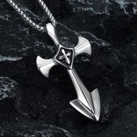 Vintage Punk Hip Hop Templar Knight Cross Pendants Necklaces For Men Women 316L Stainless Steel Fashion Jewerly Drop Shipping Fashion Chain Necklaces