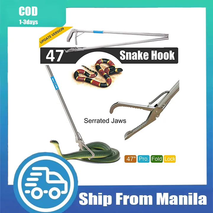 150cm Snake Stick Catcher Stainless Steel Snake Tongs Clamp Long Handle