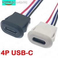 2Pin 4Pin USB Type C Connector Jack Female With card buckle 3A High Current Charging Jack Port USB-C Charger Plug Socket 2P 4P