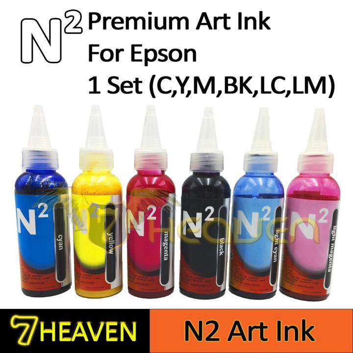 N2 Art Pigment Ink 6C set for Art Paper for Epson L310,L360,L385,L800,L1300,L1800 Printer (Cyan