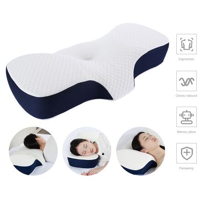 Cervical Contour Memory Foam Pillow for Neck Pain for Shoulder Pain Ergonomic Head Neck Support Pillow for Side/Back/ Sleepers