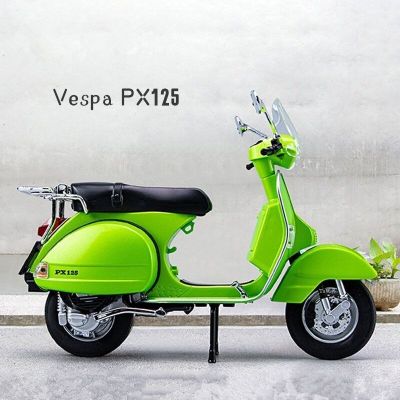 1/10 Vespa 125 Alloy Classic Leisure Motorcycle Model Diecasts Metal Motorcycle Model Simulation Sound and Light Childrens Gifts Die-Cast Vehicles