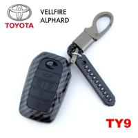 AD.ซองกุญแจรีโมท เคสรีโมทกุญแจเคฟล่า TOYOTA รุ่น VELLFIRE  ALPHARD ปุ่มสีดำ รหัส TY9