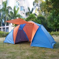 5-8 Person Big Camping Tent Waterproof Double Layer Two Bedrooms Travel Tent For Family Party Travel Fishing 420X220x175cm