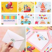 QU333699 6 Set Occasion Cards with Envelopes Stickers Best Wishes Gift Party Supplies Message Cards Happy Birthday Greeting Card