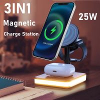 ZZOOI 25W Magnetic Wireless Charger Stand For Iphone 12 13 Pro Max Mini Fast Wireless Charging Dock Station For Airpods Apple Watch